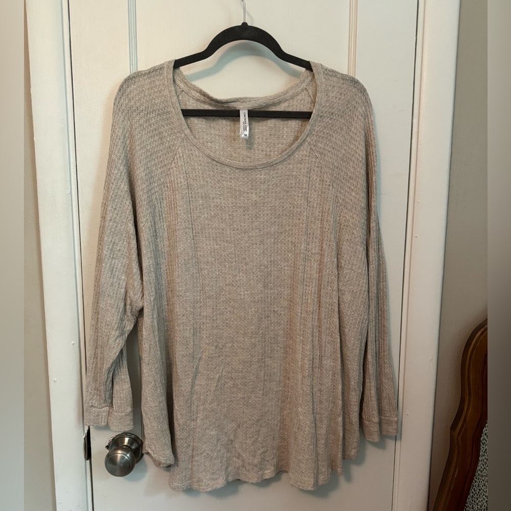 Chic Soul Waffle Knit Long Sleeve Top